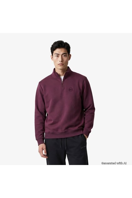 Men's Burgundy Sweatshirt with Regular Fit