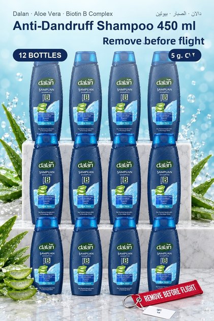 Anti-Dandruff Shampoo Aloe Vera 450 ml X 12 Bottles Biotin B Complex