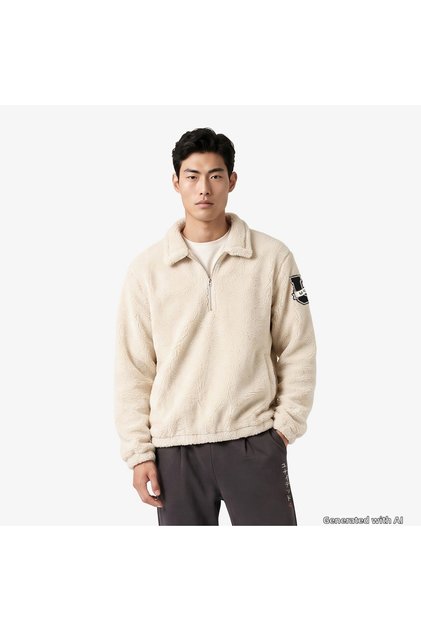 Regular Fit Men's Cream Sweatshirt