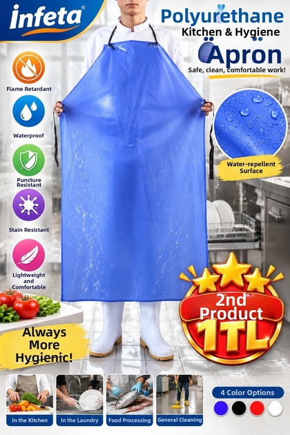 Polyurethane Kitchen and Dishwasher Apron Waterproof Stain-Resistant Fireproof Non-Cracking