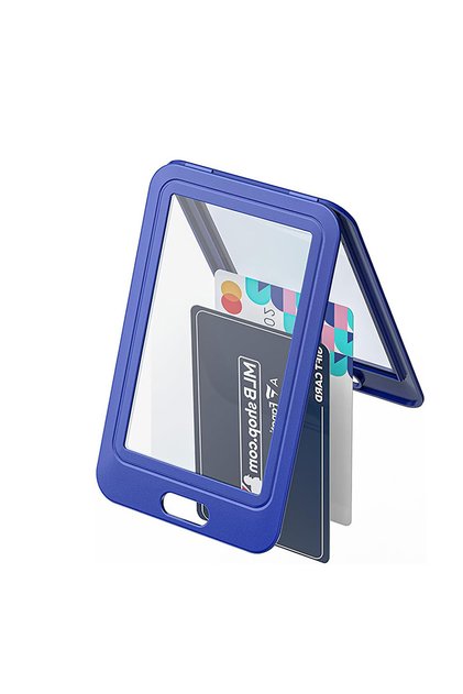 Blue 1PCS Plastic Badge Employee Badge Holder Double Sided Transparent Retractable Card Holder Offic