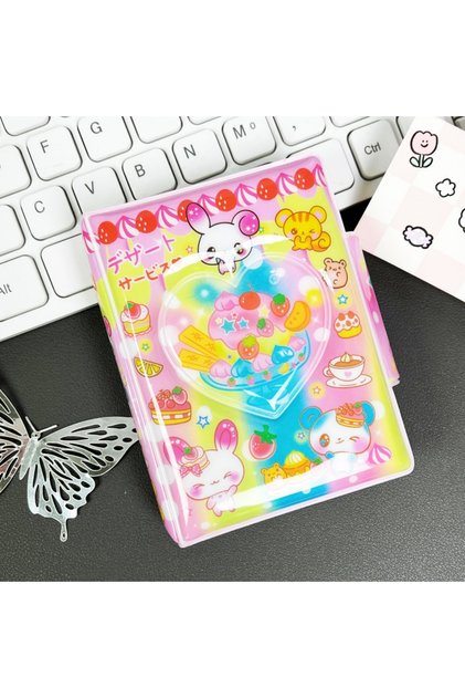 Ice Cream Rabbit Cute Ancient-Style Animal Party Photo Album, Kpop Photo Card Holder, Strawberry and
