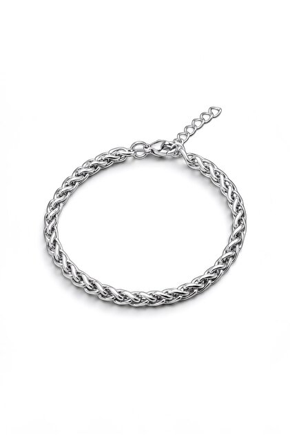 Twisted Mesh Chain Men's Steel Bracelet – Adjustable, 5mm