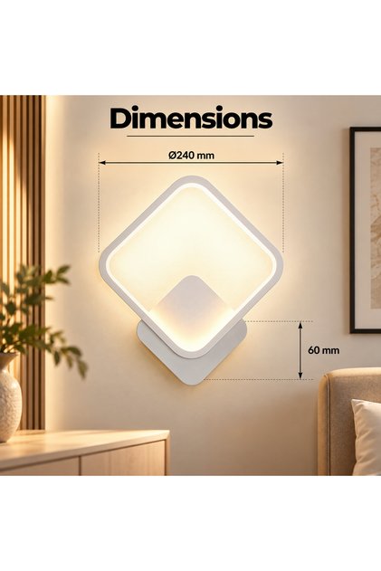 Aplică LED de perete 28W DIAMOND Albă Subțire 3 Funcții Caldă Neutră Rece