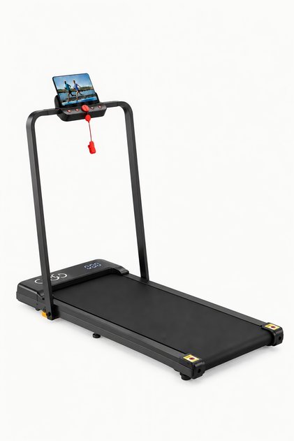 30039 Electric Walking Pad Treadmill 1‑10km/h, Quiet 0.75HP Motor, LED Display with Phone Holder, 110kg Max Load Home Office Use