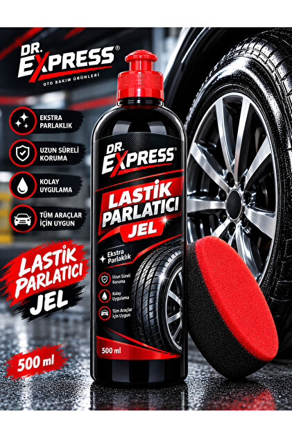 Premium Lastik Parlatıcı Jel 500 ml Uzun Süre Etkili Yeni Görünüm Pratik Uygulama Sünger Hediyeli
