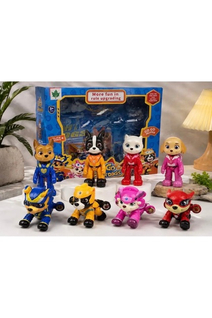 Paw Patrol 8’lı Köpek Seti 8 Kahraman Figürlü Oyuncak Seti