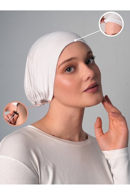 Ayarlanabilir Geniş Stoper Bone - Beyaz - ( ST205 ) , ( ID 3420502 )