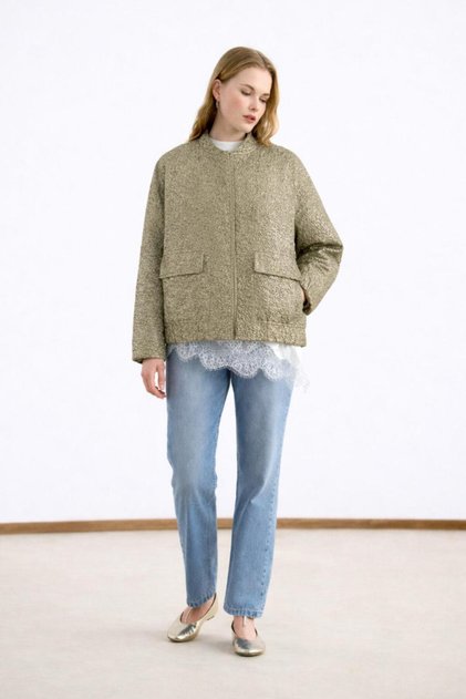 Niola Tafta Jacquard Jacket Gold