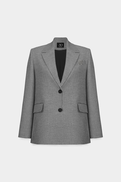 Premium Galen Houndstooth Boyfriend Woven Jacket