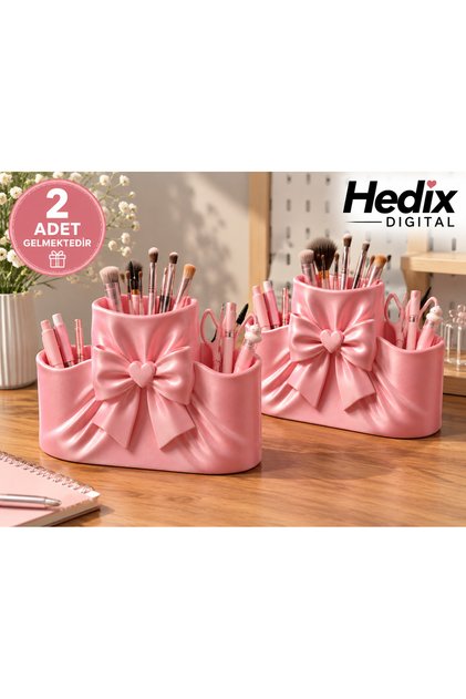 HEDİX 3lü Dekoratif Masa Üstü Fırçalık/Kalemlik XXL TASARIM