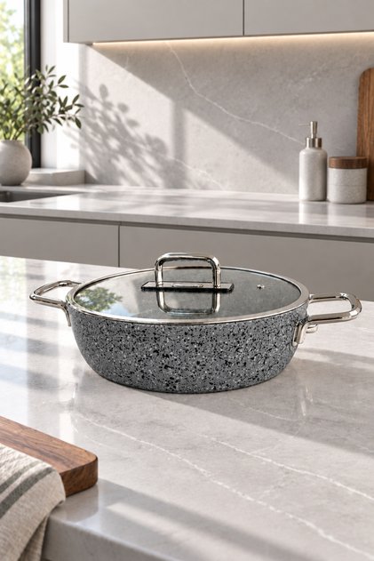 Peakstone Flat Pot 24 cm Gray