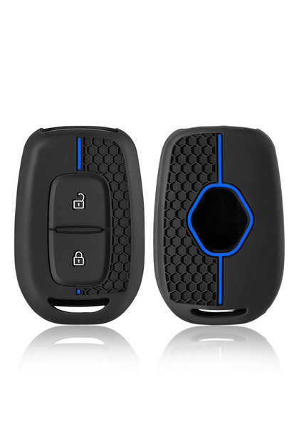 Blue Line 2 Button Silicone Key Ring Case Cover Shell Holder For Renault Clio Modus Clio Dacia Sande