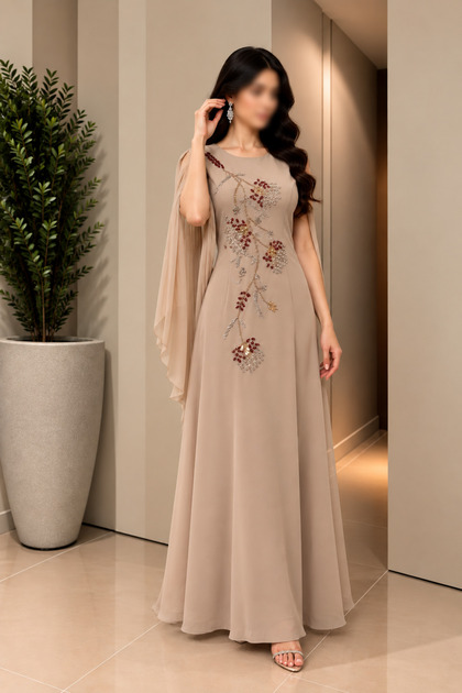 فستان سهرة فاخر تطريز