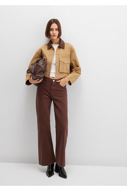 Malibu Brown Gabardin pantalone 1010152-A3355