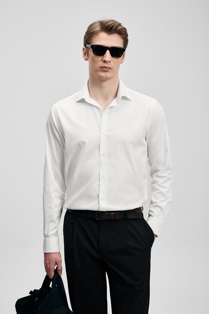 Orland Erkek Basic Gömlek Regular Fit Beyaz