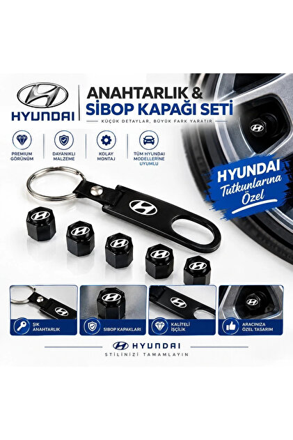 Keychain and Valve Cap Set 4-Piece Vehicle Accessory