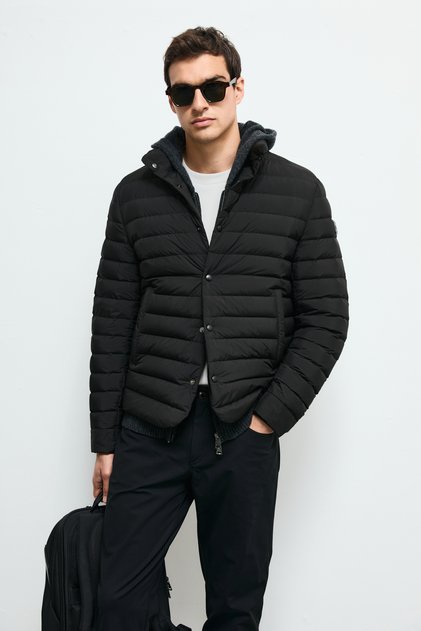 June Men's Snap-On Goose down Inflatable Coat Black