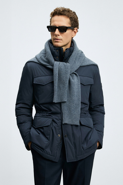Edgar Goose down Men's Coat Navy Blue