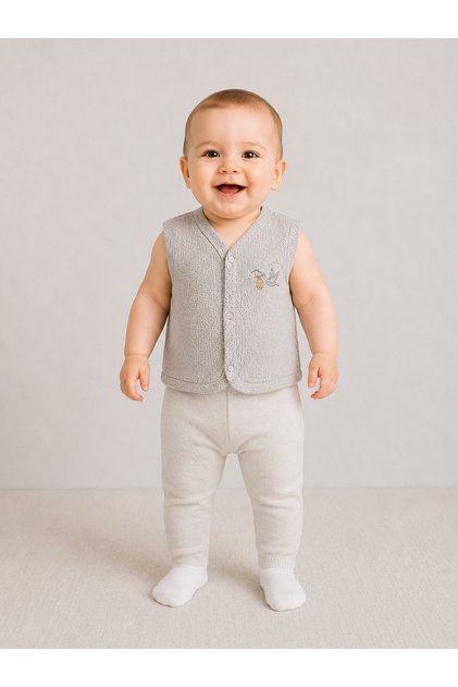 Organic Combed Cotton Vest Gray