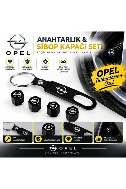Keychain and Valve Cap Set 4-Piece Vehicle Accessory