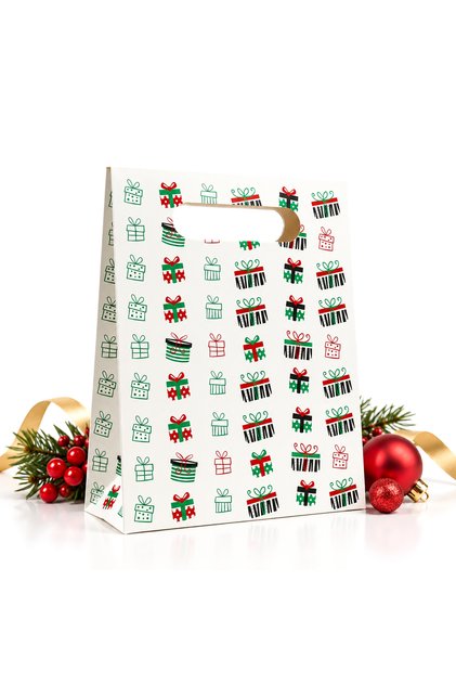 24x30 cm Geantă din carton model plic premium pentru cadouri de Anul Nou 1 bucată