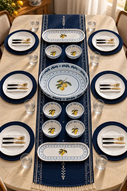 Home 9 Parça Metal Küçük Boy Kahvaltılık Seti Lemon Design Beyaz