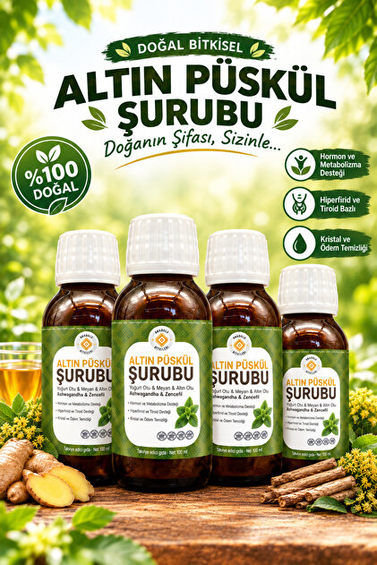 Altın Püskül Şurubu Doğal Formül Bitkisel İçerik 50 ML - 4 Adet