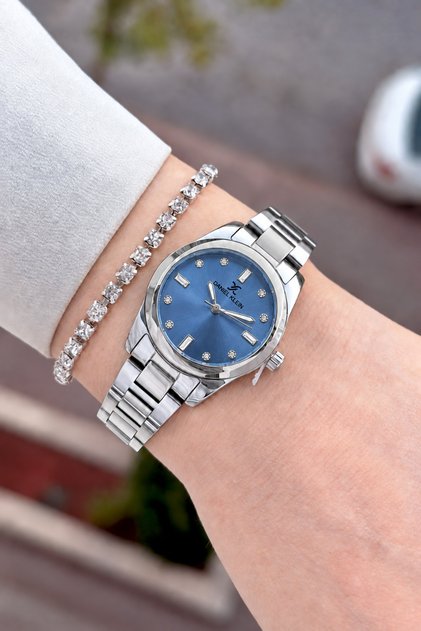 Dial Blue Strap Metallic Color 28 mm 2 Year Warranty Women's Wristwatch