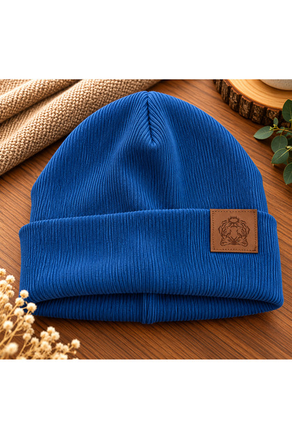 Blue Beret with Folded Label Unisex