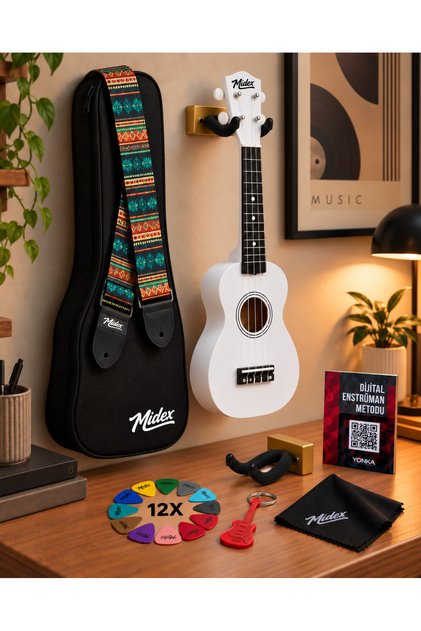 UKX-901WH Beyaz Soprano Ukulele (Askı Çanta Pena)