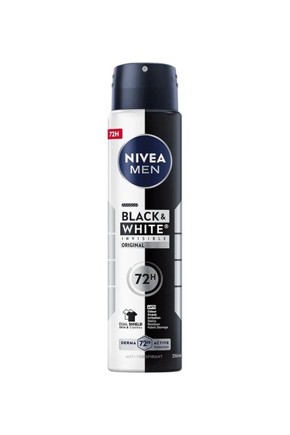 Men Black & White Invisible Power Antiperspirant Spray 48h, 250 ml
