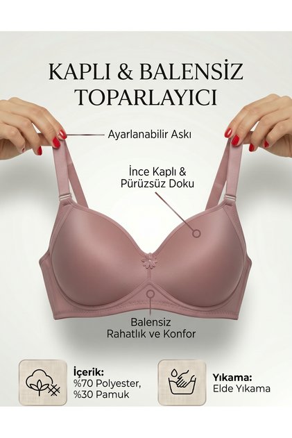 Covered Underwireless Push up Bra