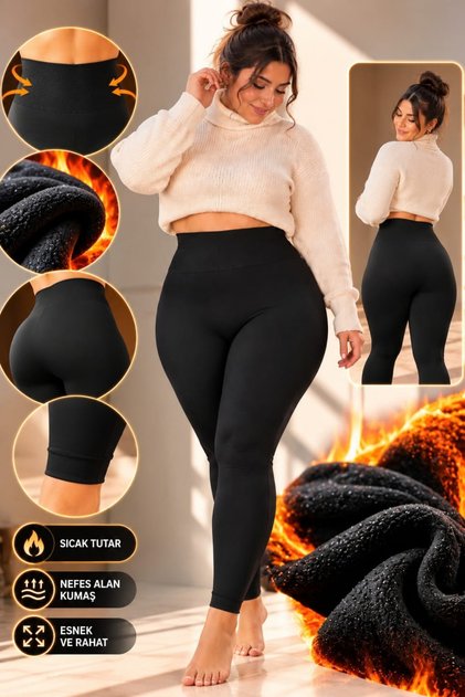 FITSAUNA Women's Plush Leggings High Waist Winter Thermal Women's Leggings