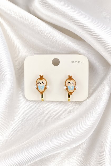 Steel Children's Earrings - Clip-On (Non-Pierced) - Transparent Models - for Non-Pierced Ears