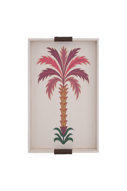 Beige Serving Tray with Palm Pattern from Aseeb