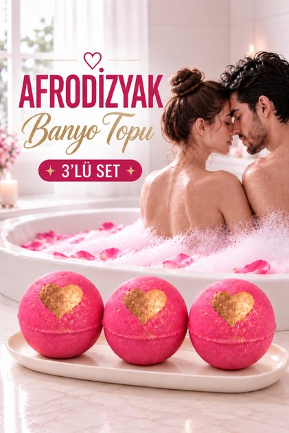Bathbox Afrodizyak Banyo Topu, Nem Bombası, Jakuzi, Küvet & Pedikür Topu 3 Adet 130 gr