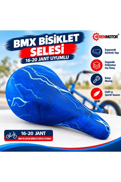 BMX Bisiklet Selesi 16-20 Jant Uyumlu – Poliüretan Konfor Sele Storm Desenli