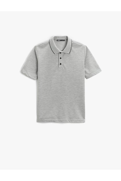 Polo Yaka Tişört Slim Fit Kısa Kollu Düğmeli