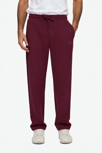 Eron Burgundy Straight Leg Embroidered Cotton Standard Fit Men's Sweatpants