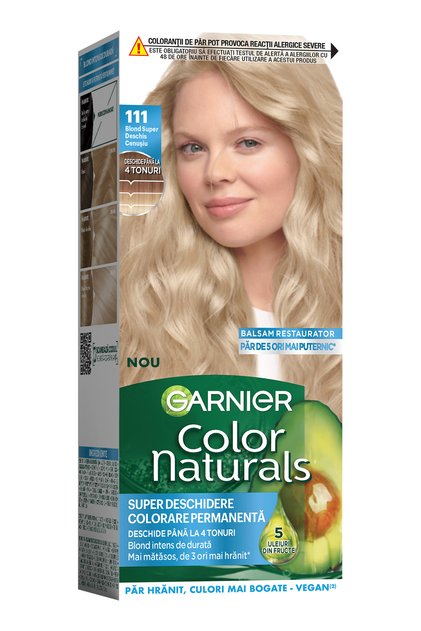 Vopsea de par permanenta cu amoniac Garnier Color Naturals 111 Blond Super Deschis Cenusiu, 110 ml