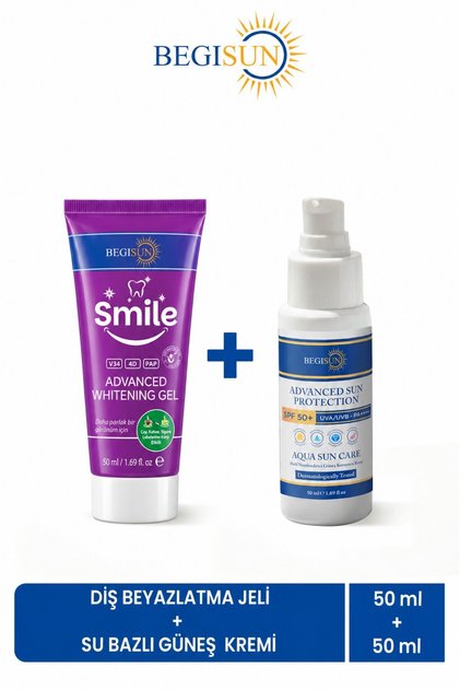 Teeth Whitening Gel 50 ml + Spf 50+ Water Based Sunscreen 50 ml Advantageous Double Set