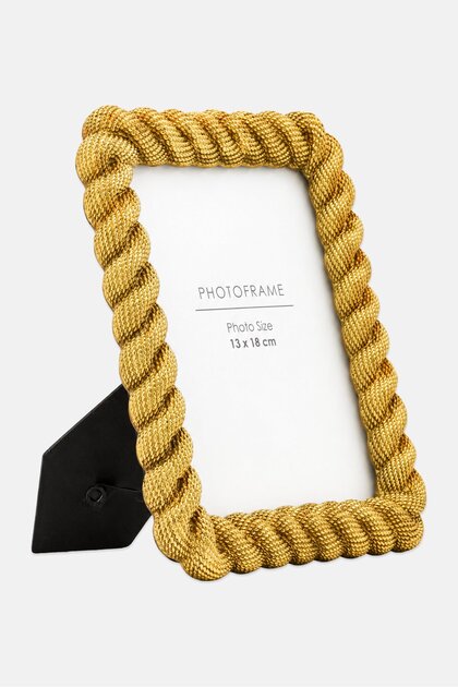 Golden Polyresin Beam Picture Frame, Gold
