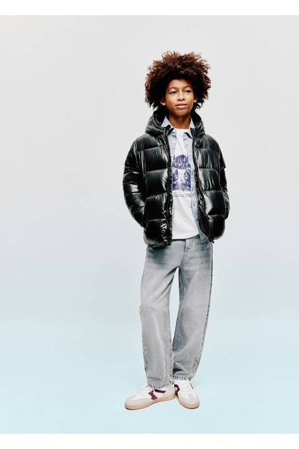 Parlak kapitone anorak