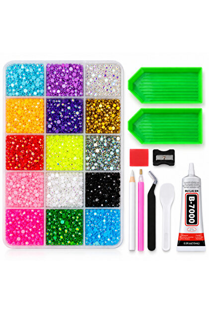 15 RENKLİ BEDAZZLE TAŞ SETİ