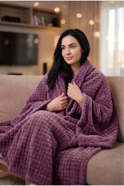 Supersoft Wellsoft Tv Blanket Gingham 100X170Cm - Plum