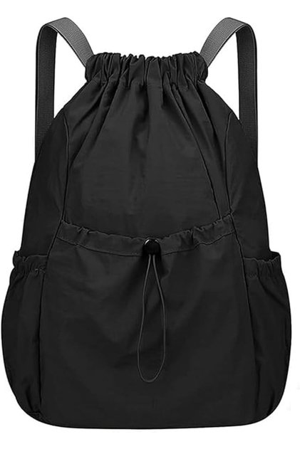 Drawstring Backpack, Lightweight Foldable Cinch Bag, Nylon Sports Bag for Gym Travel, Adjust