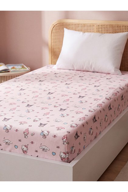 Hello Kitty ve Friends Baskılı Tek Kişilik Çarşaf