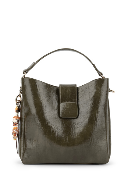 Women's Faux Leather Green Shoulder Bag