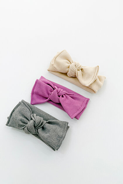 Baby Girl Child 3-Piece Ribbed Bandana Set